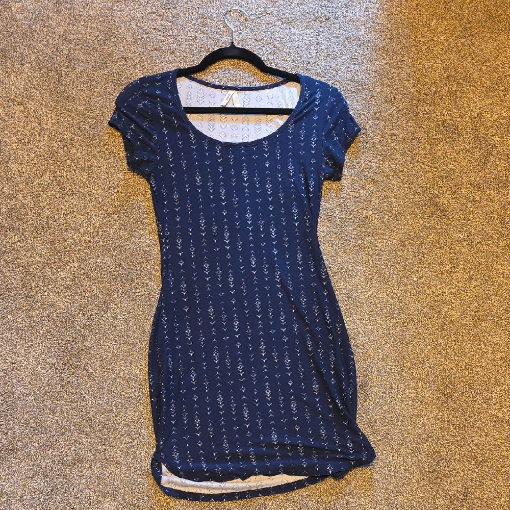 Mudd Navy Blue Mini Dress with Pattern